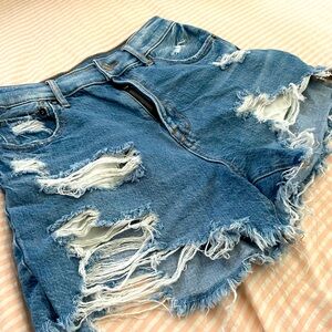 American Eagle , high rise boyfriend shorts